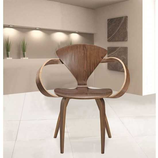 Fine Mod Imports Wooden Arm Chair, Walnut