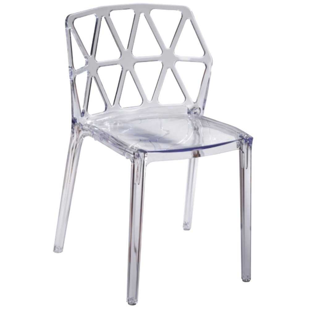 Fine Mod Imports Zig Zag Dining Chair, Clear