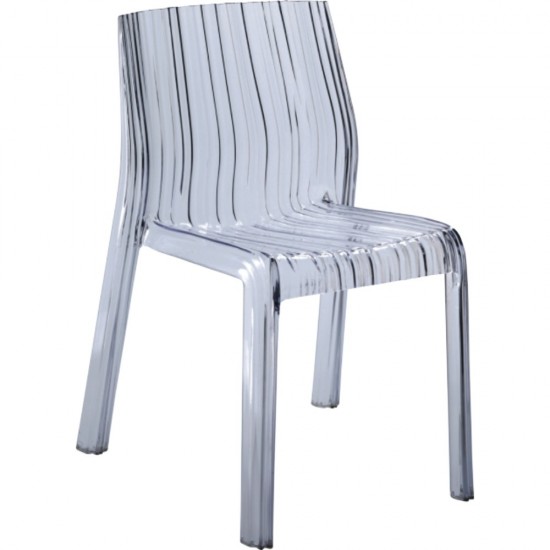 Fine Mod Imports Stripe Dining Chair, Clear