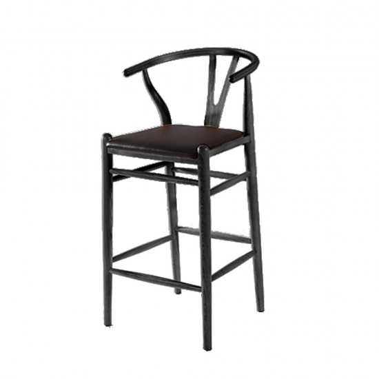 Fine Mod Imports Woodstring Bar Stool Chair, Black