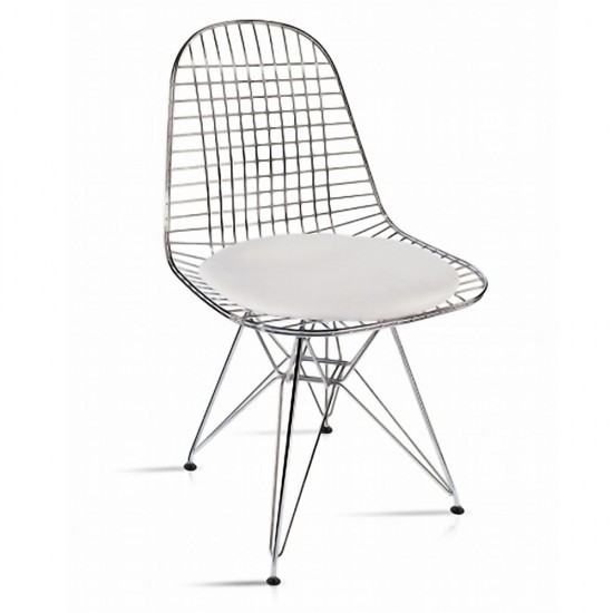 Fine Mod Imports Eiffel Dining Chair, White