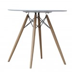 Fine Mod Imports WoodLeg Dining Table 36" Wood Top, White