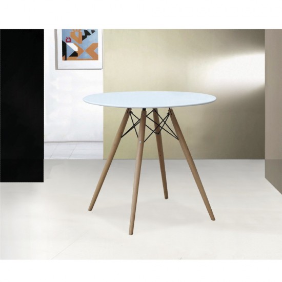 Fine Mod Imports WoodLeg Dining Table 36" Wood Top, White