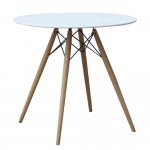 Fine Mod Imports WoodLeg Dining Table 42" Wood Top, White