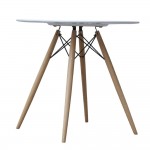 Fine Mod Imports WoodLeg Dining Table 42" Wood Top, White