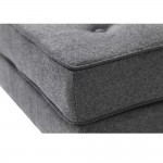 Fine Mod Imports Button Ottoman in Wool, Gray