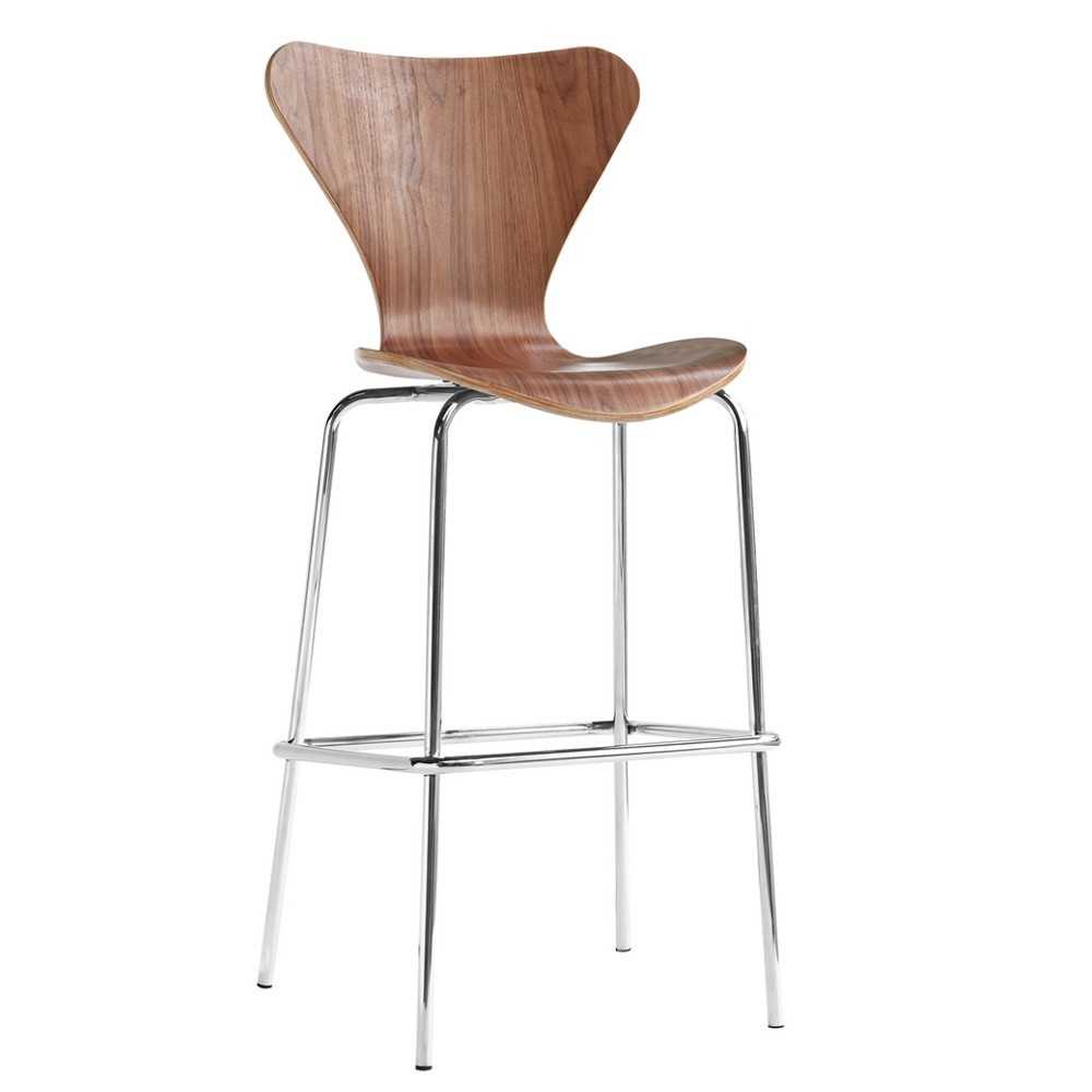 Fine Mod Imports Jays Bar Stool, Walnut