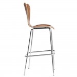 Fine Mod Imports Jays Bar Stool, Walnut