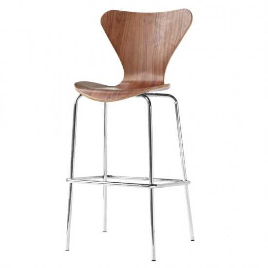 Fine Mod Imports Jays Bar Stool, Walnut