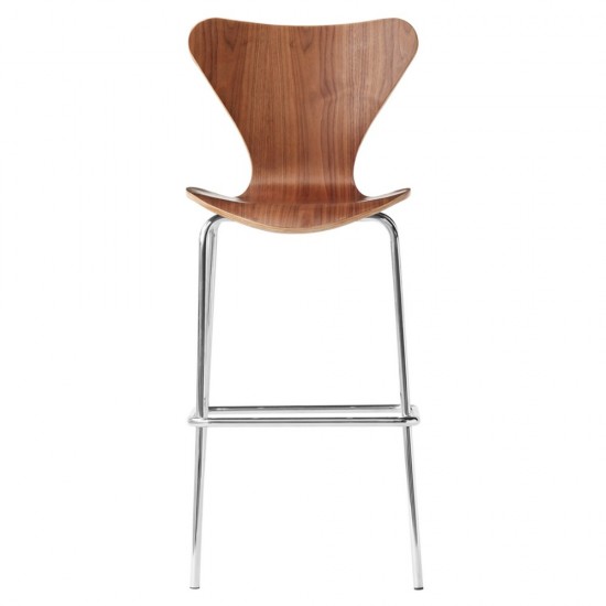 Fine Mod Imports Jays Bar Stool, Walnut