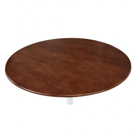 Fine Mod Imports Flower Table Wood Top 30", Walnut