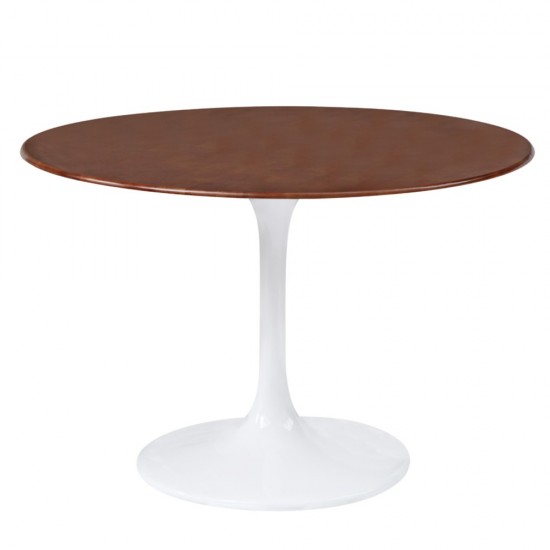 Fine Mod Imports Flower Table Wood Top 36", Walnut