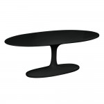 Fine Mod Imports Flower Coffee Table Oval Fiberglass, Black