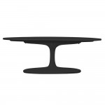 Fine Mod Imports Flower Coffee Table Oval Fiberglass, Black
