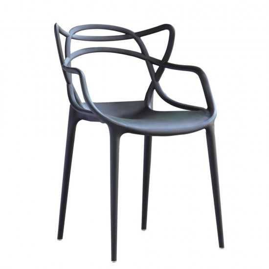 Fine Mod Imports Brand Name Dining Chair, Black