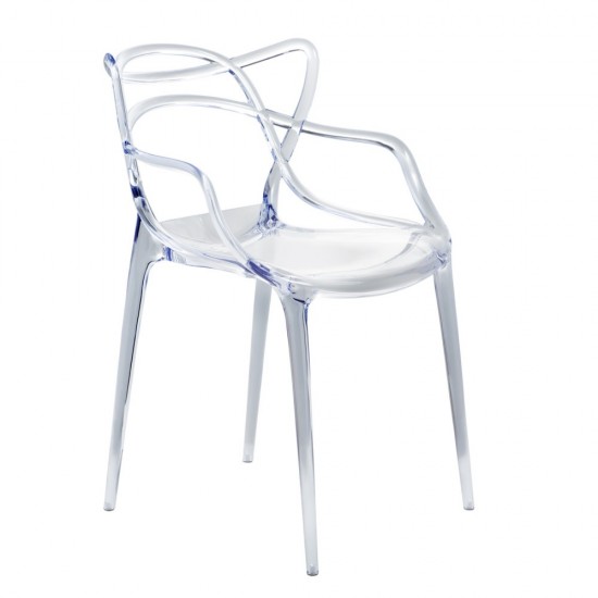 Fine Mod Imports Brand Name Dining Chair, Clear