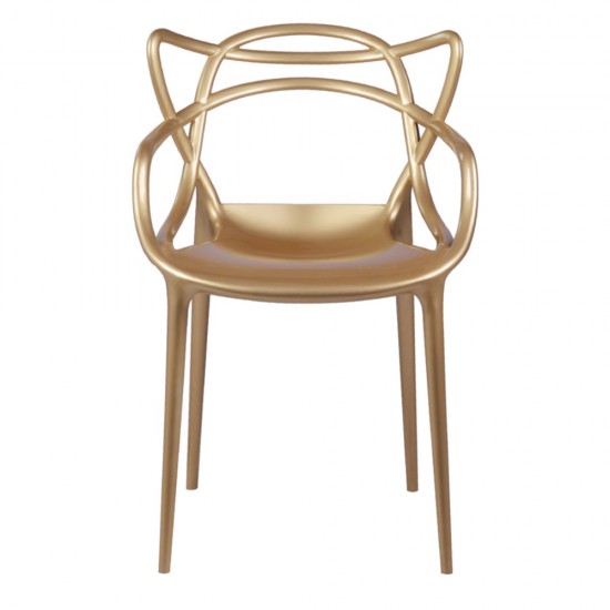 Fine Mod Imports Brand Name Dining Chair, Gold