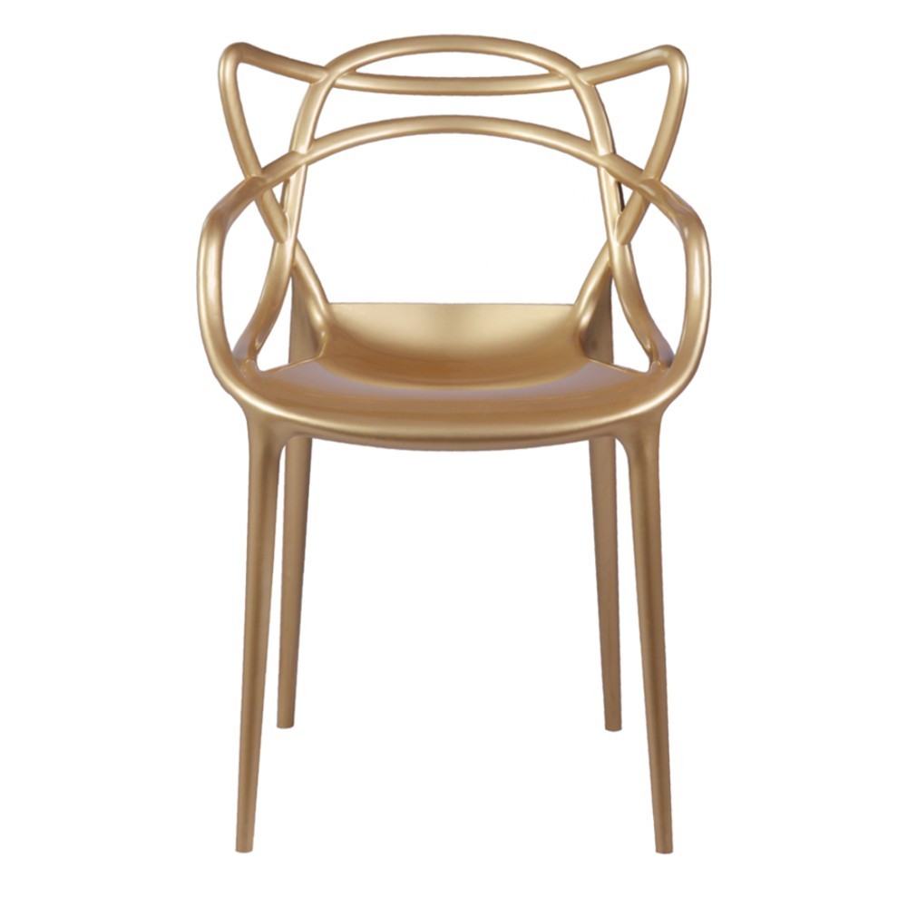 Fine Mod Imports Brand Name Dining Chair, Gold Fine Mod Imports Brand Name Dining Chair, Gold