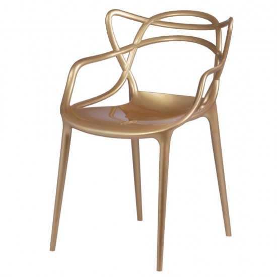 Fine Mod Imports Brand Name Dining Chair, Gold