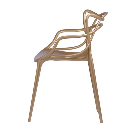 Fine Mod Imports Brand Name Dining Chair, Gold
