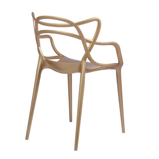 Fine Mod Imports Brand Name Dining Chair, Gold