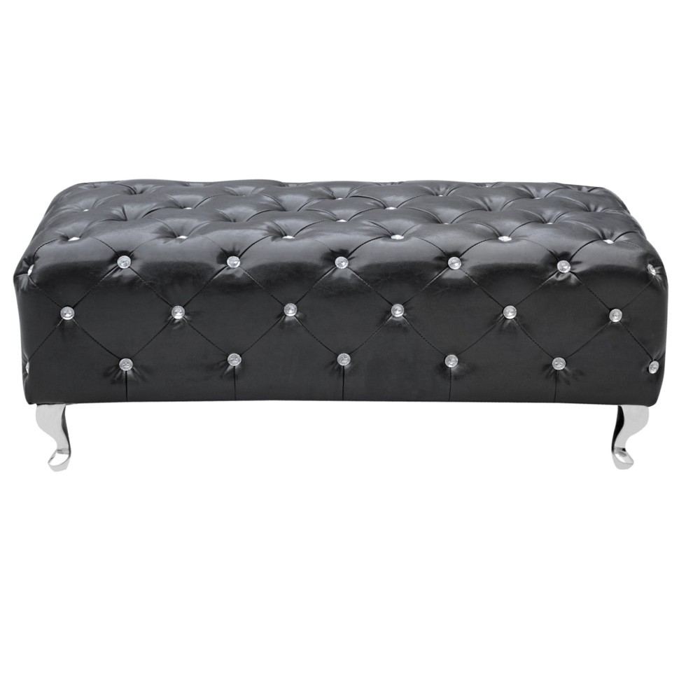 Fine Mod Imports Tufted Bench, Black