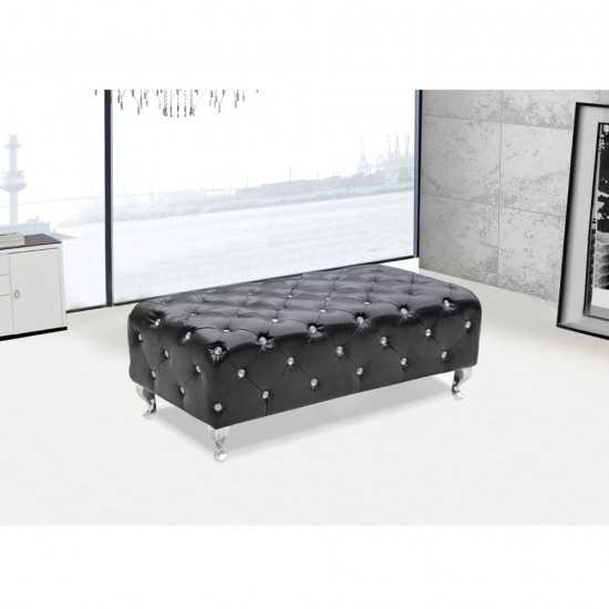 Fine Mod Imports Tufted Bench, Black