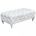 Fine Mod Imports Tufted Bench, White