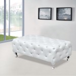 Fine Mod Imports Tufted Bench, White