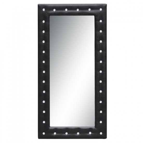 Fine Mod Imports Tufted Mirror, Black