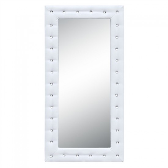 Fine Mod Imports Tufted Mirror, White