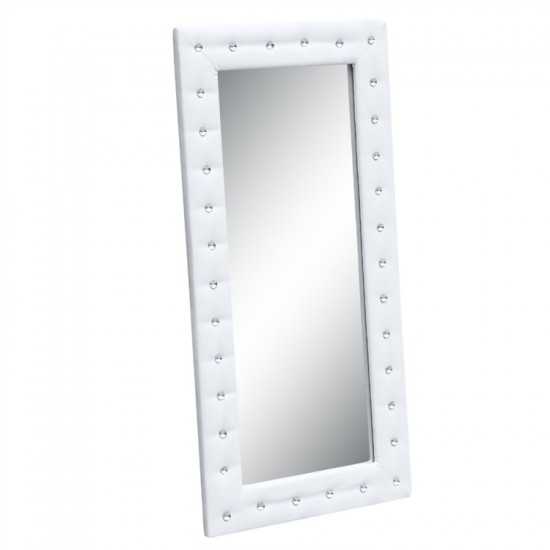 Fine Mod Imports Tufted Mirror, White