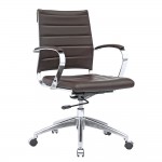 Fine Mod Imports Sopada Conference Office Chair Mid Back, Dark Brown