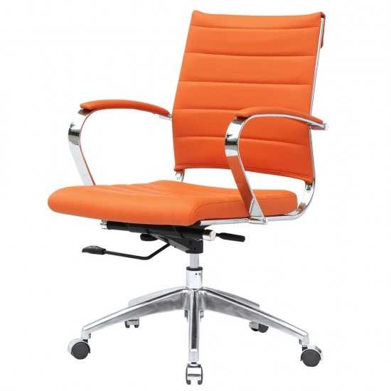 Fine Mod Imports Sopada Conference Office Chair Mid Back, Orange