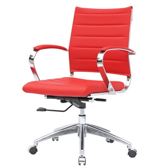 Fine Mod Imports Sopada Conference Office Chair Mid Back, Red