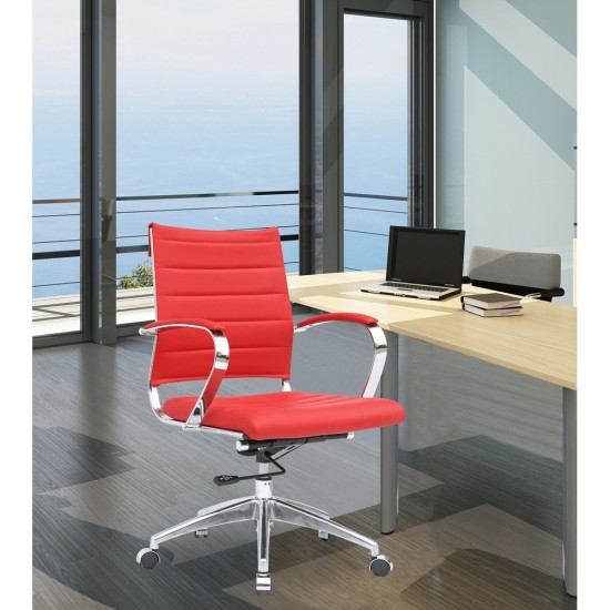 Fine Mod Imports Sopada Conference Office Chair Mid Back, Red