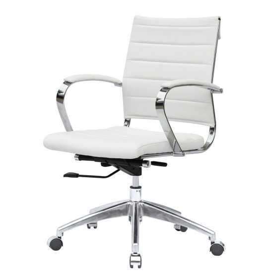 Fine Mod Imports Sopada Conference Office Chair Mid Back, White