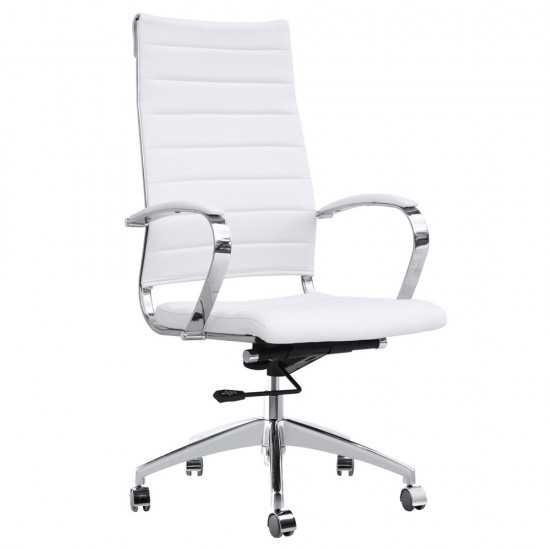 Fine Mod Imports Sopada Conference Office Chair High Back, White