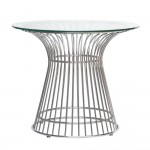 Fine Mod Imports Wire Side Table, Glass