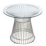 Fine Mod Imports Wire Side Table, Glass