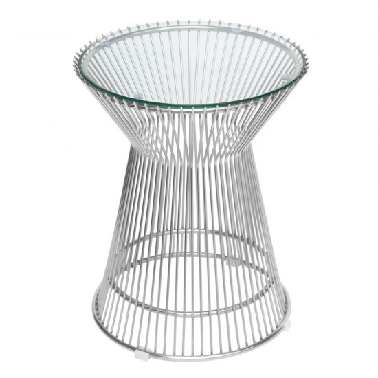 Fine Mod Imports Platner Side Table, Glass