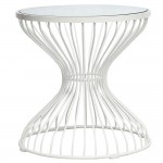 Fine Mod Imports Squeezed Side Table, Glass