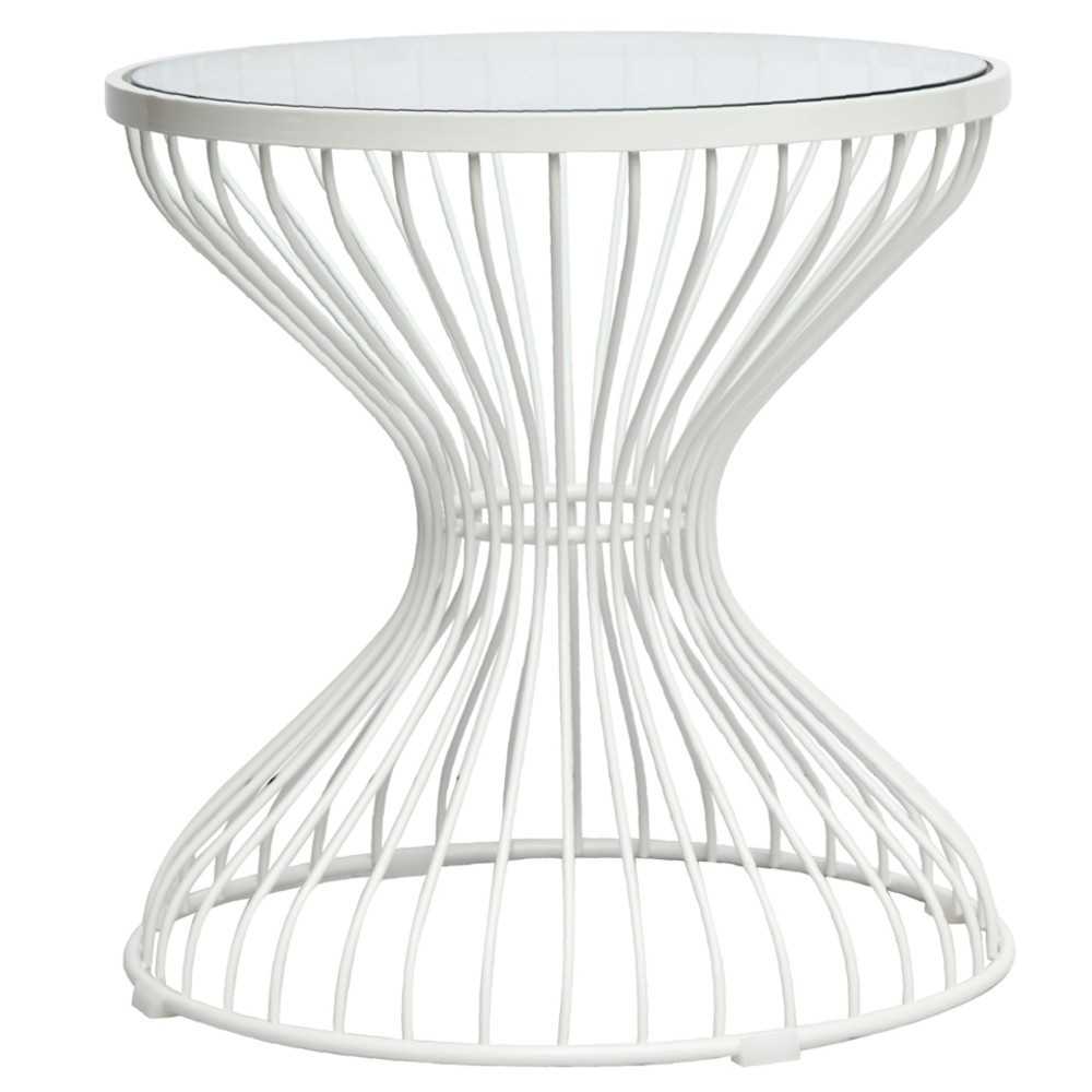 Fine Mod Imports Squeezed Side Table, Glass
