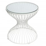Fine Mod Imports Squeezed Side Table, Glass