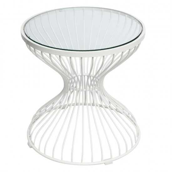 Fine Mod Imports Squeezed Side Table, Glass