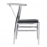 Fine Mod Imports Wishsteel Dining Chair, Black