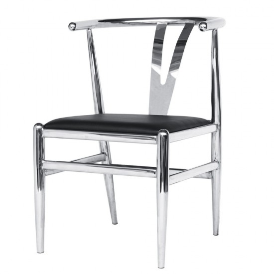 Fine Mod Imports Wishsteel Dining Chair, Black