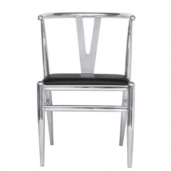 Fine Mod Imports Wishsteel Dining Chair, Black