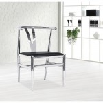 Fine Mod Imports Wishsteel Dining Chair, Black