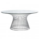 Fine Mod Imports Wire Side Table, Glass